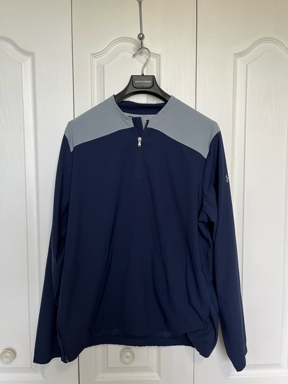 Under Armour Navy and Light Gray Performance Quarter-Zip Pullover